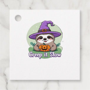 Creep It Slow � Cute Halloween Sloth Shirt with Pu Favour Tags