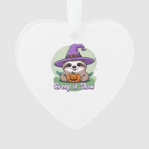 Creep It Slow � Cute Halloween Sloth Shirt with Pu Ornament