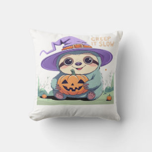 Creep It Slow � Cute Sloth Halloween Shirt Funny Cushion