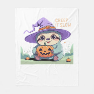 Creep It Slow � Cute Sloth Halloween Shirt Funny Fleece Blanket