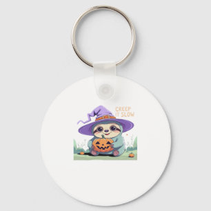 Creep It Slow � Cute Sloth Halloween Shirt Funny Key Ring