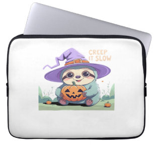 Creep It Slow – Cute Sloth Halloween Shirt Funny Laptop Sleeve