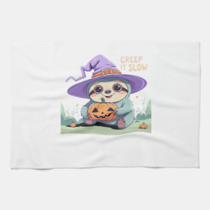 Creep It Slow � Cute Sloth Halloween Shirt  Funny  Tea Towel