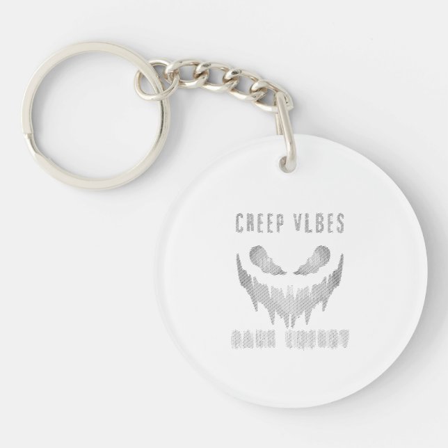 Creep Vibes Dark Energy _ Trendy Horror Streetwear Key Ring (Front)