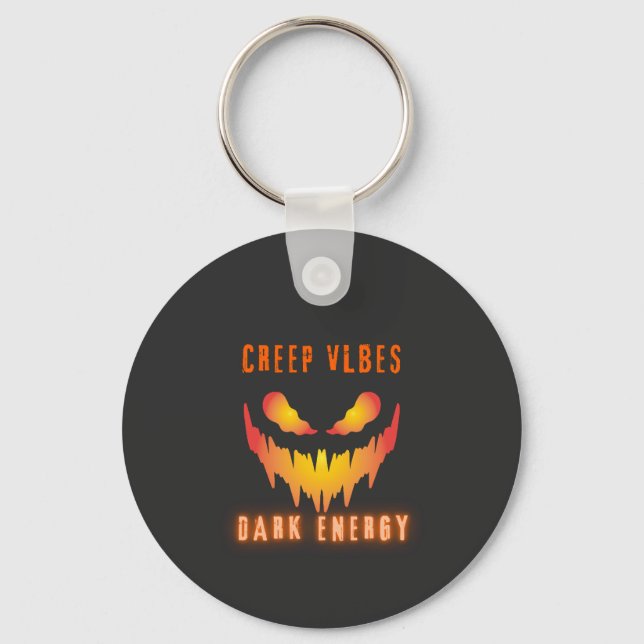 Creep Vibes Dark Energy _ Trendy Horror Streetwear Key Ring (Front)