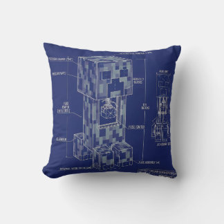 Creeper Blueprint | Vintage Schematic | Engineerin Cushion