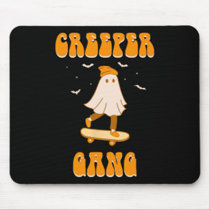 Creeper Gang Ghost Skateboard Funny Halloween Skat Mouse Pad