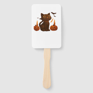 Creeper Pumpkin Cat Halloween Gift Oversized T-Shi Hand Fan