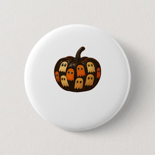 Creeper Pumpkin Ghosts Halloween Gift Classic T-Sh 6 Cm Round Badge (Front)