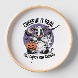 Creepin’ Cow Halloween Clock