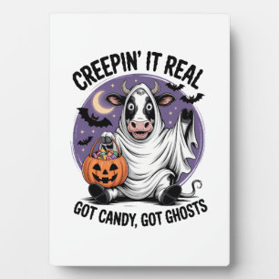 Creepin� Cow Halloween Plaque