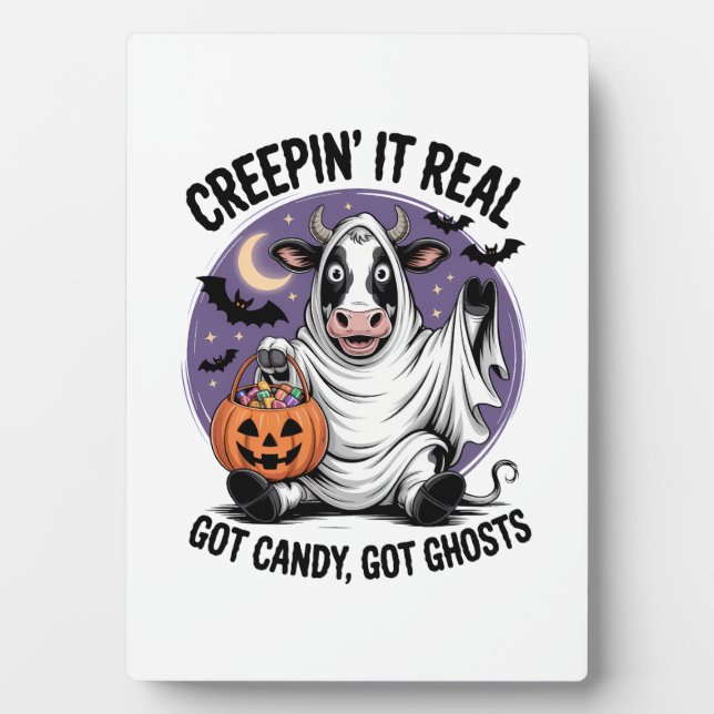 Creepin� Cow Halloween Plaque (Front)