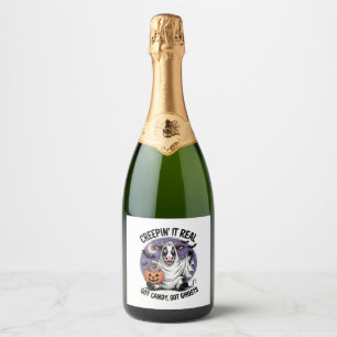 Creepin’ Cow Halloween Sparkling Wine Label