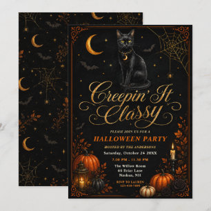 Creepin’ It Classy Halloween Invitation