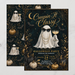 Creepin’ It Classy Halloween Invitation
