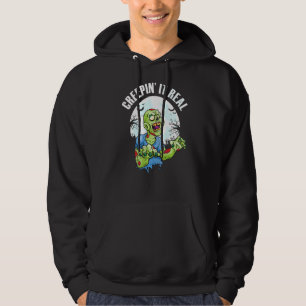 Creepin' It Real Creepy Scary Cute Halloween Zombi Hoodie