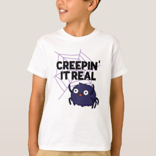 Creepin It Real Funny Halloween Spider Pun T-Shirt
