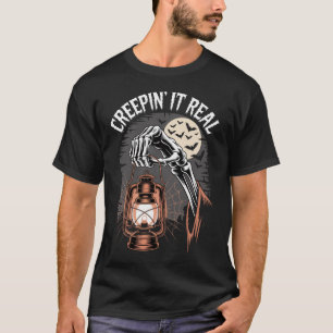 Creepin It Real Gothic Halloween Lantern T-Shirt
