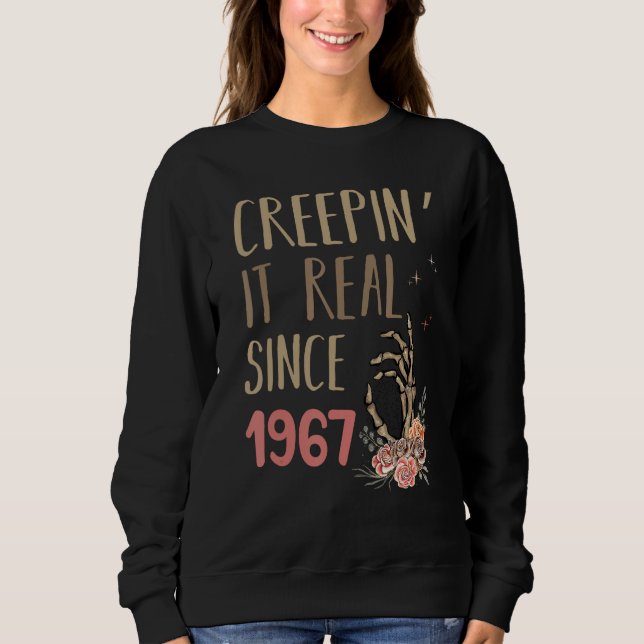 Creepin It Real Since 1967 Spooky Halloween Retro  Sweatshirt (Front)