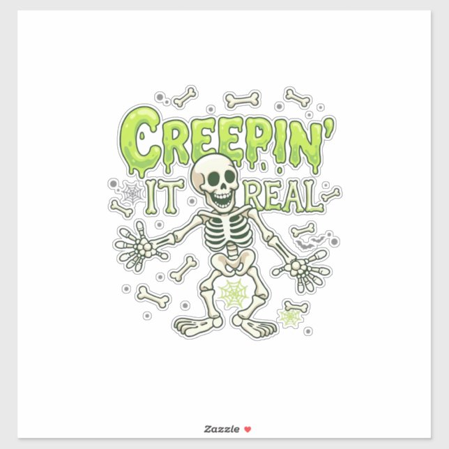 Creepin It Real Skeleton Halloween Bones Spider We (Sheet)