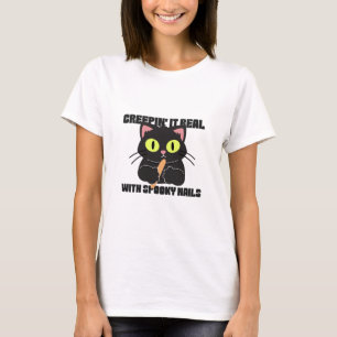 Creepin' It Real with Spooky Nails Halloween Nail T-Shirt