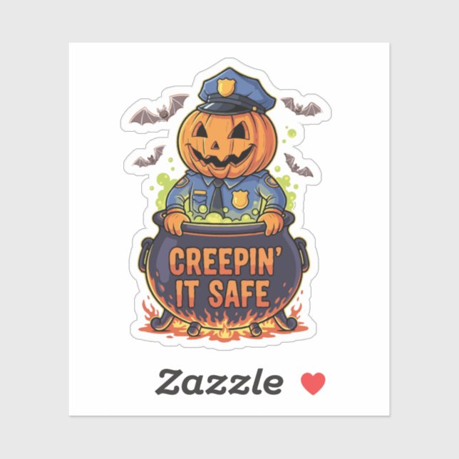 Creepin' It Safe – Funny Ghost Cop Halloween Desig (Sheet)