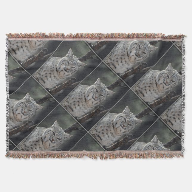 Creeping Bobcat Throw Blanket (Front)