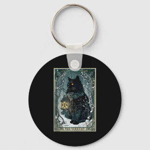 Creepmas Vintage The Yule Cat Tarot Card Dark Chri Key Ring