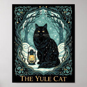 Creepmas Vintage The Yule Cat Tarot Card Dark Chri Poster