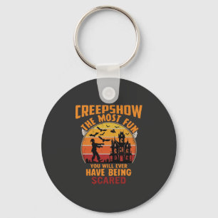 Creepshow Halloween Zombie Haunted House Sunset Ba Key Ring