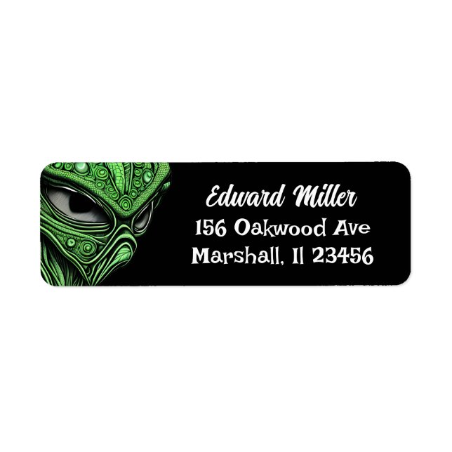 Creepy Abstract Alien Return Address Label (Front)