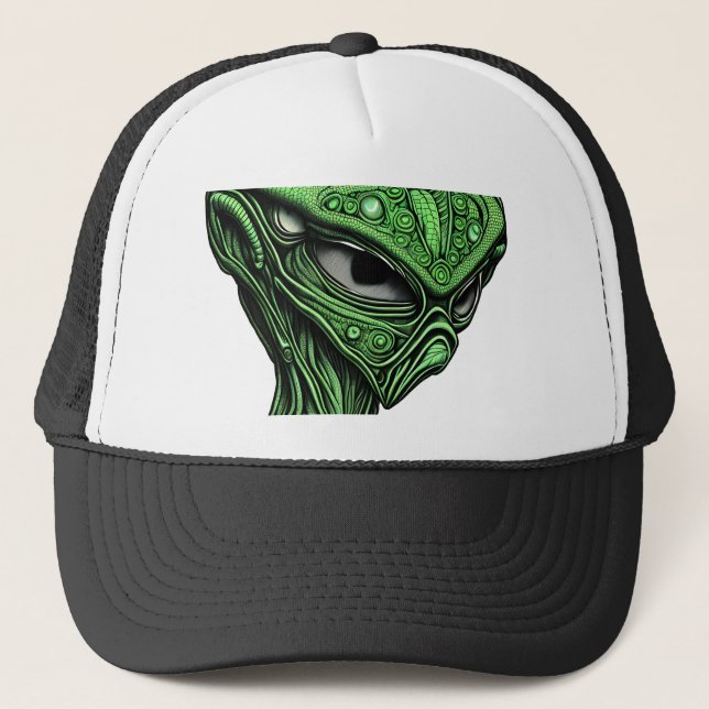 Creepy Abstract Alien Trucker Hat (Front)