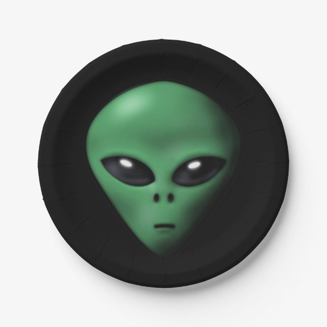 Creepy Alien Paper Plate (Front)