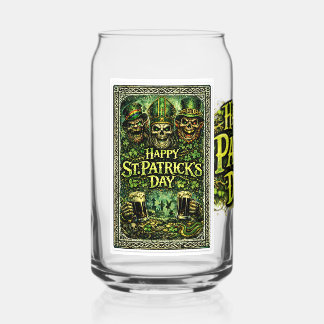 Creepy and Dark St.Patrick's Day design Can Glass