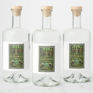 Creepy and Dark St.Patrick's Day design Liquor Bottle Label