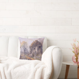 Creepy and Spooky Cemetery Halloween Cushion