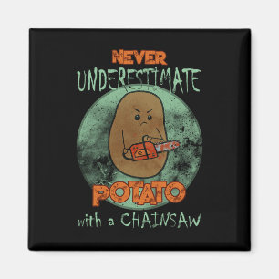Creepy Angry Potato Chainsaw Horror Movie Lovers H Magnet