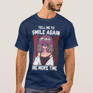 Creepy Anime Girl Stopelling Meo Smile Horror Goth T-Shirt