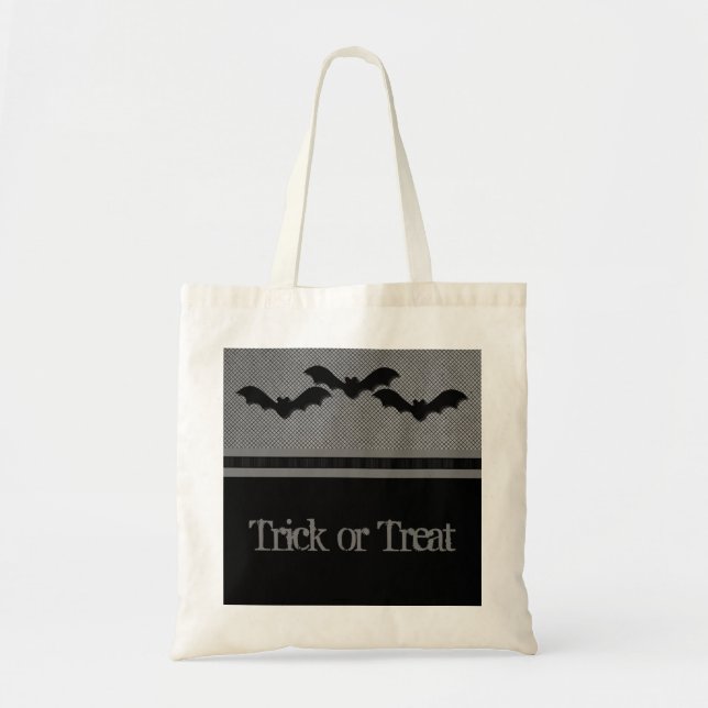 Creepy Bats Halloween Bag, Light Grey Tote Bag (Front)