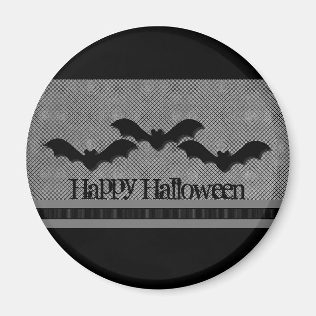 Creepy Bats Halloween Magnet, Light Grey Magnet (Front)