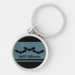 Creepy Bats Premium Keychain, Dark Blue Key Ring