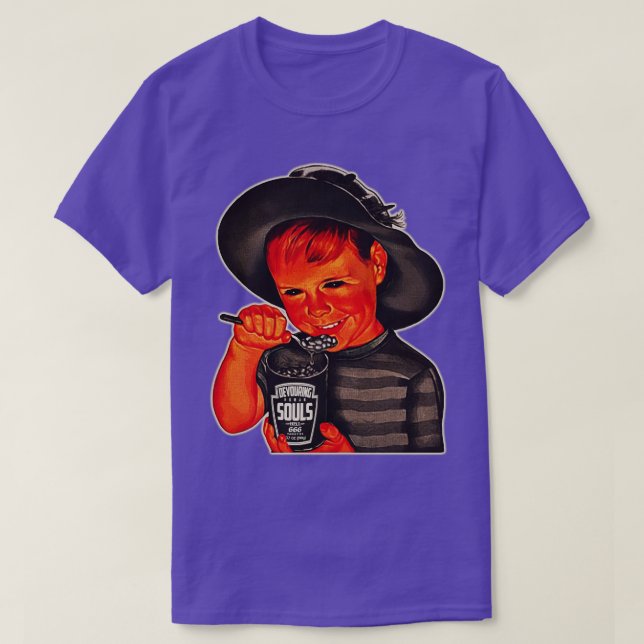 Creepy Bean Boy Devours Human Souls T-Shirt (Design Front)