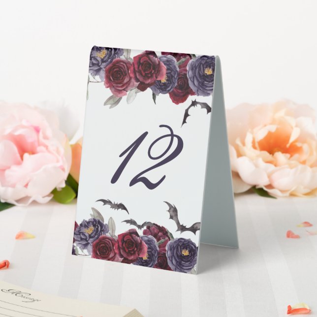 Creepy Beautiful | Dark Gothic Rose and Bat Number (In SItu (Wedding))