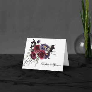 Creepy Beautiful Dark Gothic Roses with Bats Thank You Card