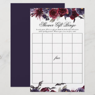 Creepy Beautiful Gothic Floral Shower Gift Bingo