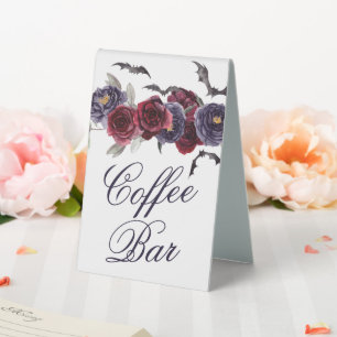 Creepy Beautiful   Gothic Rose and Bat Coffee Bar