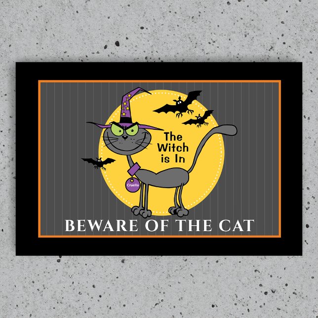 Creepy Bewitching Cat Halloween Doormat (Creator Uploaded)