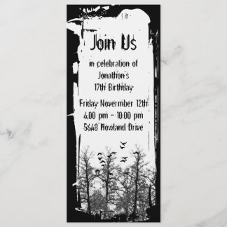 Creepy Birds And Trees Gothic Grunge Invitation