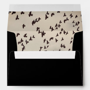 Creepy Birds Envelope in Black