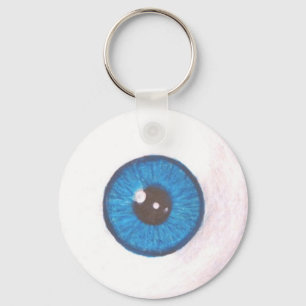 Creepy Blue Eyeball Keychain
